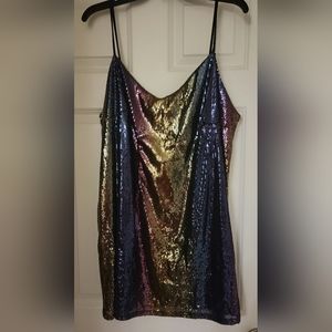 Size XL Multi-colored sequined party dress